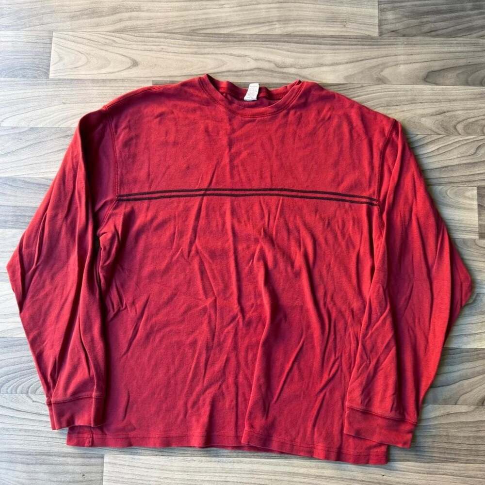 Vintage Gap Factory Store Y2K Long Sleeve Thermal Shirt XL Red